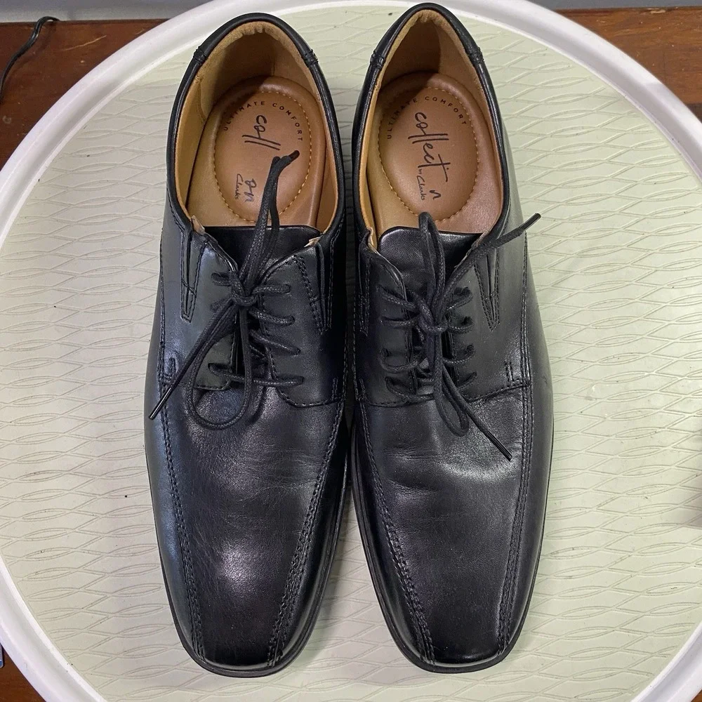 Ckarks Men's Tilden Walk Oxford Loafer. Black Leather Dress Shoes‎ Sz. US 9